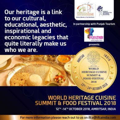 Stay tuned for the World Heritage Cuisine Summit & Food Festival 2018 on October 12