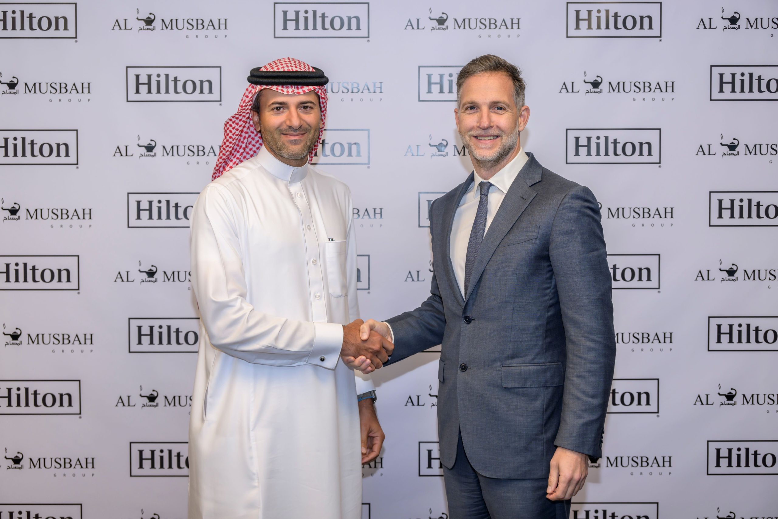 Mohammed Almusbahi, director, Al Musbah Group & Amir Lababedi. managing director development MEA, Hilton